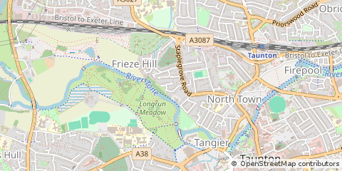 Map of Taunton, Somerset