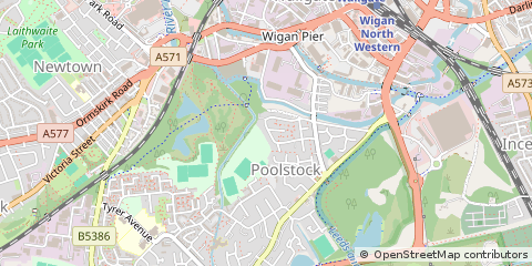 Map of Wigan, Lancashire