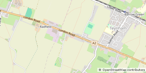 Map of Teynham, Kent