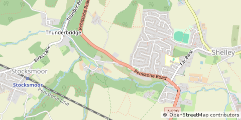 Map of Huddersfield, West Yorkshire