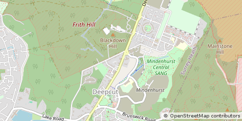 Map of Camberley, Surrey