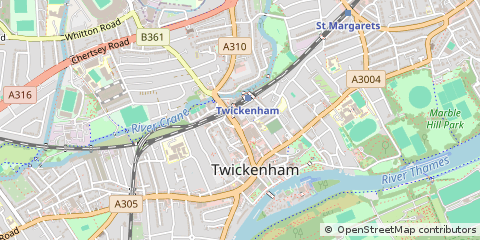 Map of Twickenham, Surrey