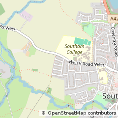 Map of Southam, Warwickshire