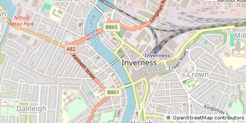 Map of Inverness, Highland