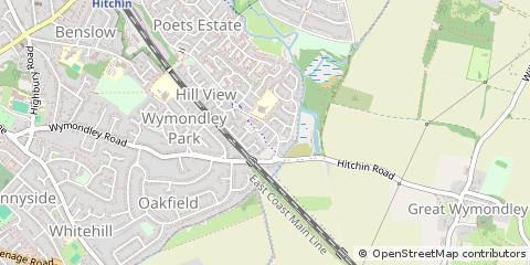 Map of Hitchin, Herts