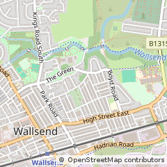 Map of Wallsend, Tyne and Wear