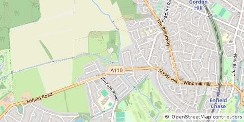 Map of Enfield, Middlesex