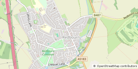 Map of Redbourn, Hertfordshire