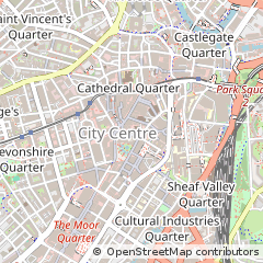 Map of Sheffield, South Yorkshire