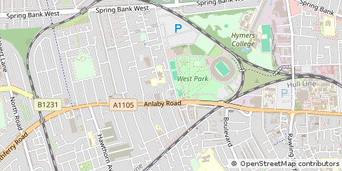 Map of Hull, South Yorkshire