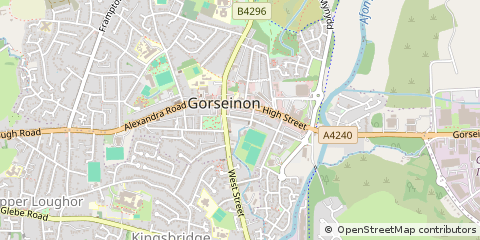 Map of Swansea, Gorseinon