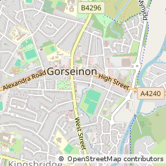 Map of Swansea, Gorseinon