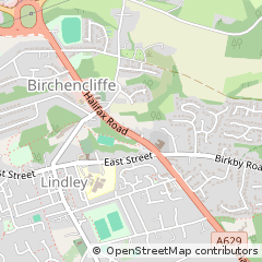 Map of Huddersfield, West Yorkshire