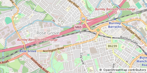 Map of Burnley, Lancashire
