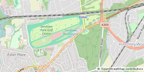 Map of Esher, Surrey