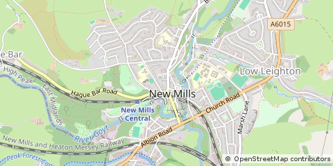 Map of NEW Mills, Derbyshire