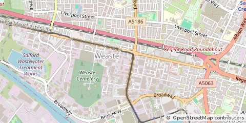 Map of Salford, Manchester