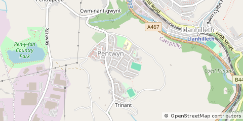 Map of Newport, Caerphilly