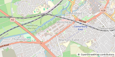 Map of Canterbury, Kent