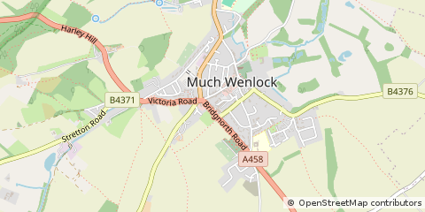 Map of Much Wenlock, Shropshire