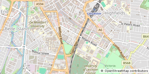 Map of Leicester, Leicestershire
