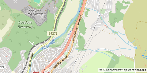 Map of Pontypridd, MID Glamorgan