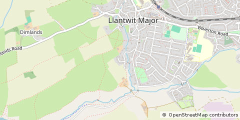 Map of Llantwit Major, Vale of Glamorgan