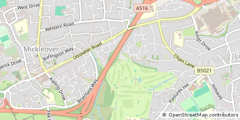 Map of Mickleover, Derbyshire