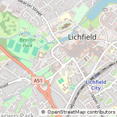 Map of Lichfield, Staffordshire