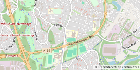 Map of Washington, Tyne and Wear