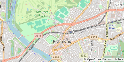 Map of Richmond, Surrey