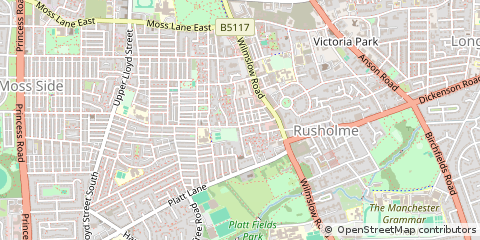 Map of Manchester, Lancashire