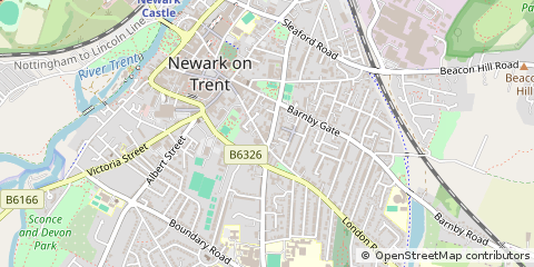 Map of Newark, Nottinghamshire