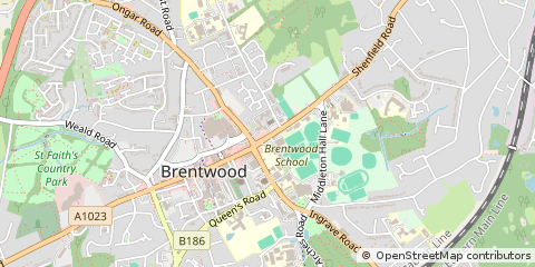 Map of Brentwood, Essex