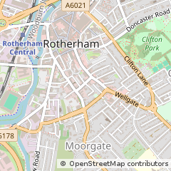 Map of Rotherham, South Yorkshire