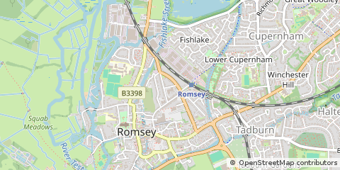 Map of Romsey, Hampshire