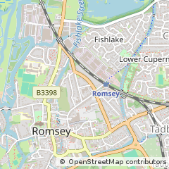 Map of Romsey, Hampshire