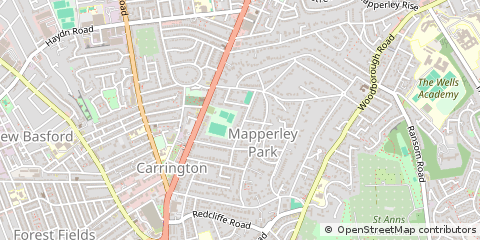 Map of Nottingham, Nottinghamshire