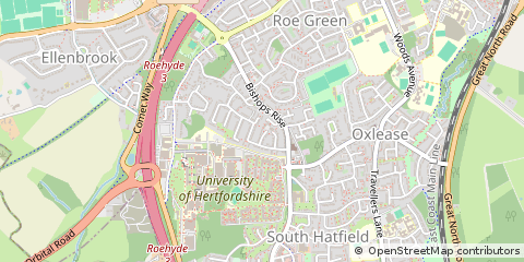 Map of Hatfield, Hertfordshire