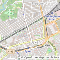 Map of Newcastle Upon Tyne, Tyne and Wear