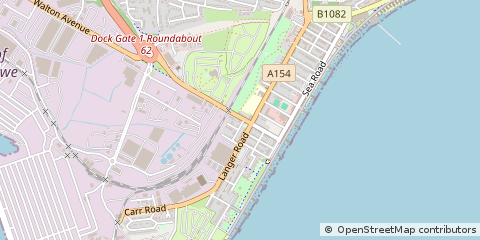 Map of Felixstowe, Suffolk