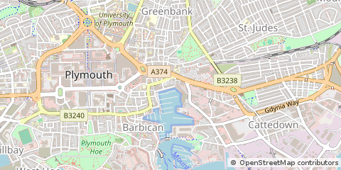Map of Plymouth, Devon