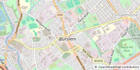 Map of Stoke-on-Trent, Staffordshire