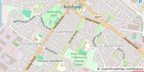 Map of Renfrew, Renfrewshire