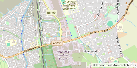 Map of Stoke on Trent, Staffordshire