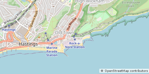 Map of Hastings, East Sussex