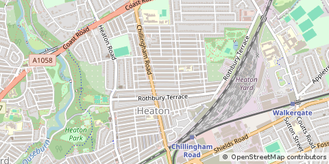 Map of Newcastle Upon Tyne, Tyne and Wear