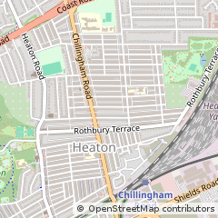 Map of Newcastle Upon Tyne, Tyne and Wear