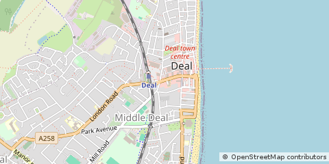 Map of Deal, Kent