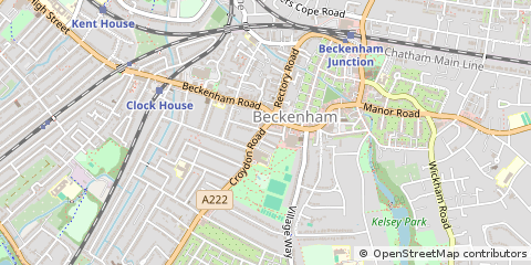 Map of Beckenham, Kent